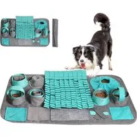 HEYHIPPO Schnüffelteppich Blauer Schnüffelteppich für Hunde,waschbar,Trainings-& Fütterungsmatte, Langsame Fütterungsmatte, 66 x 42 cm, Lernspielzeug für Haustiere