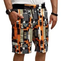 RMK Shorts Herren Short kurze Hose Sommer Bermuda Sporthose Bunt Elastikbund mit Tunnelzug