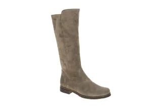 Gabor 74.679 Damen Langschaftstiefel grau mohair mit Blockabsatz