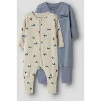 Name It Pyjama NBMNIGHTSUIT 2P ZIP FF AIRPLANE NOOS (Packung, 2 tlg) zweiteiliges Set, aus Baumwolle, Regular Fit, mit Reißverschluss