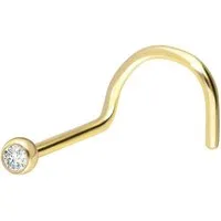 PIERCINGLINE Nasenpiercing 18 Karat Gold Nasenstecker Spirale DIAMANT (Nasenstecker, 1-tlg)