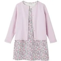 vertbaudet Kleid & Hose Mädchen-Set: Kleid + Cardigan