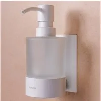 Dolvhin Seifenspender Wandmontage ohne Bohren, Glas Handseifenspender, Wandseifenspender, (Flüssigseifenspender, inkl. extra starkem 3M Klebestreifen), 250ml Milchglas