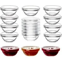 Luminarc Dipschale Glas Für Dip, Marmelade, Konfitüre Stapelbar Mini-Soßenschalen, Glas, (Set, 18-tlg), Bruchresistent, Zeitloses Design, Spülmaschinenfest