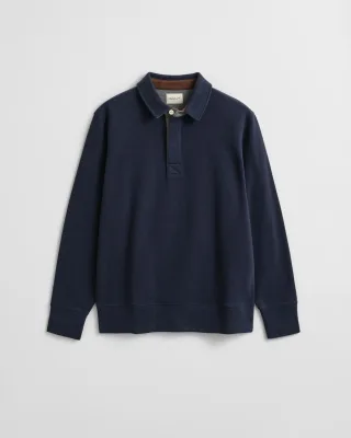 GANT - Leichtes Sacker Rib Polo-Sweatshirt evening blue - Gr. - L