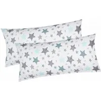 Heubergshop Kissenbezug, (2 Stück), 2er Set 40x80cm Sterne Kreise Punkte in 100% Baumwolle (560/1-40x80)