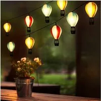 GLOBO LIGHTING LED Solarleuchte, LED-Leuchtmittel fest verbaut, Warmweiß, Solarleuchte LED Lichterkette Heißluftballons Außenleuchte