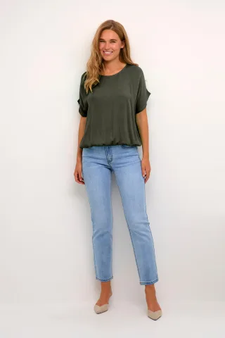Ärmellose Bluse Loose fit Forest Night green