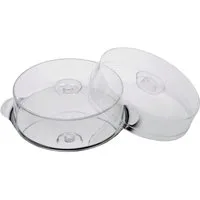 APS Tortenplatte, Edelstahl, (Set, 3-tlg), mit 2 Hauben (Haubenhöhen 7cm + 11 cm)