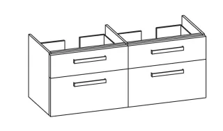 Artiqua 413 Waschtischunterschrank für Renova Plan 122130 Anthrazit Glanz, 413-WU4L-3-K12-7065-51 413-WU4L-3-K12-7065-51