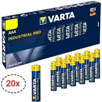 VARTA 20er Pack AAA Industrial Alkaline Micro Batterie, (1,5 V, 20 St), Made in Germany Batterien 1,5V für Taschenlampe Spielzeug Wand Uhr
