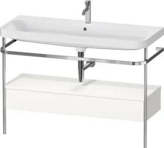 Duravit Happy D.2 Plus c-shaped Set mit Metallkonsole und Schubkasten Weiß Hochglanz 1175x490x850 mm HP4844O22220000
