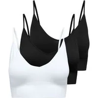 ONLY Bustier ONLVICKY RIB S-L V-NECK 3-PACK TOP NOOS (Packung, 3-tlg) figurbetont, modisch, Materialmix, Jersey, Spaghettiträger