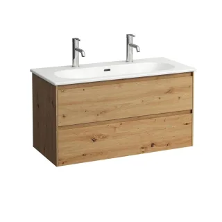 LAUFEN Möbel-Set LUA SET LANI 455x1000x527 2 Hl m.Ül. 2 Schubl. Griffl. We/wildeiche, H8600882671071 H8600882671071