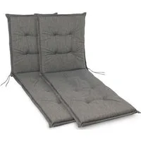 sunnypillow Liegenauflage Polsterauflagen für Gartenliege 190 x 60 x 9cm, 2 Stück Grau UV-Lichtecht