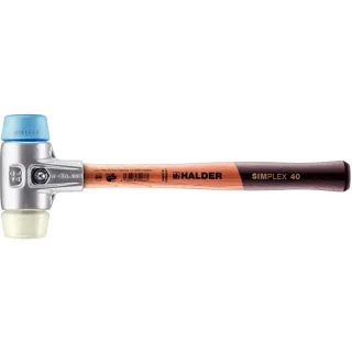 HALDER SIMPLEX - Schonhammer mit Aluminiumgehäuse und Holzstiel, TPE-soft / Nylon - 3118.040