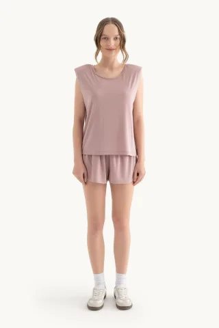 Mittelhohe Basic Shorts mit Kordelzug