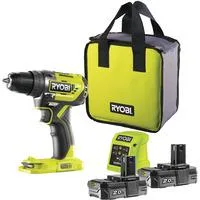 ONE+ Akku-Bohrschrauber R18DD5-220S, 18Volt grün/schwarz, 2x Li-Ionen Akku 2,0Ah, Tasche