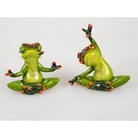 formano Dekofigur Froschhausen, Höhe: 10.5cm, Farbe: Grün, Motiv: Yoga