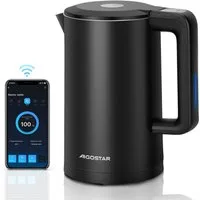 Aigostar Wasserkocher Smart Wasserkocher mit Temperatureinstellung 40°C-100°C, 1,7 L, 2200 W, Energieverbrauch im verbundenen Standby-Modus 0.626 W.