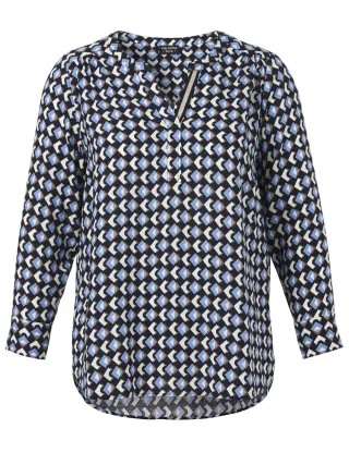 VIA APPIA DUE - Bluse mit Allover-Druck blau - Gr. - 46