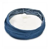 Purpurra Tierbett Höhle und Bett 2-IN-1 für Hund und Katze, Plüsch
