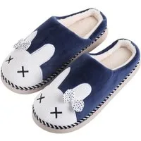Katara Tier Pantoffeln Gr. 34-41 (Einhorn, Katze, Hase) Plüsch Hausschuhe Hausschuhe, weich, warm, süß, kuschelig, Plüsch Kaninchen (blau)