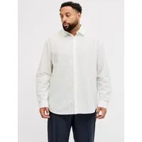 Jack & Jones PlusSize Langarmhemd JJEBREEZE LINEN BLEND SHIRT L/S SN PLS mit auffälliger Knopfleiste