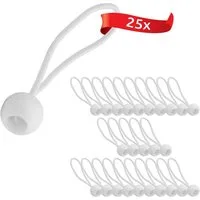 ECENCE Spanngurt 25x Spann-Gummi mit Kugel Weiss Planenspanner (25-St)