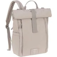 LÄSSIG Wickelrucksack Green Label, Rolltop Up, taupe, vegan, zum Teil aus recyceltem Material