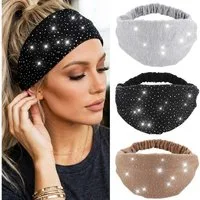 Zaewry Haargummi Boho-Breitstirnband für Damen, weiches turbanartiges Haarband