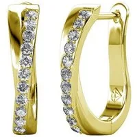 Ella Eisvogel Ohrring-Set Criss Ohrringe - Gold und Kristall Ohrstecker, 18 Karat
