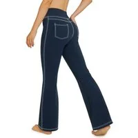 G4Free Schlaghose Damen Activewear-Hosen Bootcut Jeans Yoga Hosen Hohe Taille Training Schlaghose Fitness Arbeit Sporthose Klein /Regulär /Groß
