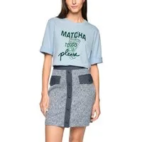 Marc Cain T-Shirt City Vibing Premium Damenmode mit Matcha-Print, weit geschnitten