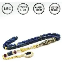 M-Punkt24 Kettenanhänger Tesbih Tespih Echte Steine Gebetskette Misbaha Rosary (Lapis), Echte Steine