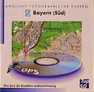 Top50 Bayern. Mit Digitalem Geländemodell. 3D-Darstellung: Süd