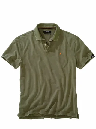 Replay Herren Marble-Dyed-Polo Grün 100 % Baumwolle