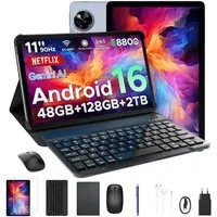 POCKAM P11 Android 16 Tablet mit Tastatur, Stift, Maus, 11 Zoll, 8800mAh Tablet (11", 8 GB, Android 16, Gemini AI, 13 MP, 5G WiFi/Widevine L1/GPS/Face ID/zwei Lautsprecher)