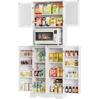 HOMECHO Hochschrank Küchenschrank mit Mikrowellenregal und Türablagen