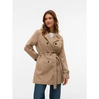 Vero Moda Trenchcoat VMCHELSEA OLIVIA TRENCHCOAT NOOS kurzer 2-Reiher mit abnehmbarem Bindegürtel