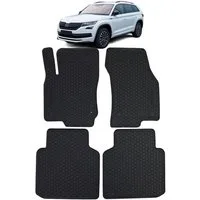 Tenzo-R Passform-Fußmatten Auto Gummi Fußmatten Schwarz Premium Set für Skoda Kodiaq 2017-2023