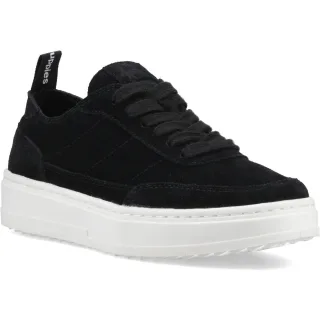 Hush Puppies Nesta Leder Damen Schwarze Standard Sneakers