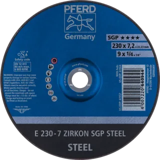 PFERD TOOLS Schruppscheibe E ZIRKON Speziallinie SGP STEEL für Stahl - 62223737