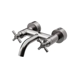 Steinberg Serie 250 Wanne/Brause-Zweigriffarmatur 1/2″, Gunmetal gebürstet 250 1100 BGM