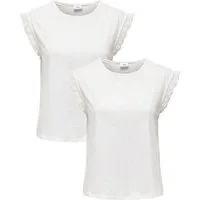 JACQUELINE de YONG T-Shirt 2-er Stück Set Kurzarm Spitzen Blusen JDYSALVA (2-tlg) JDYSALVA LIFE S/L CROCHET TOP JRS