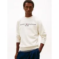 Tommy Hilfiger Sweatshirt TOMMY LOGO unifarben, casual, regular fit, Baumwollmix, Rundhals