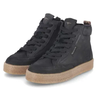 Tamaris Schnürstiefeletten - Gr. 37 - Schwarz - Rauleder