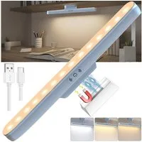 OYLCDI Schreibtischlampe LED Tischlampen, LED Nachttischlampe,LED Unterbauleuchte, LED fest integriert, Drehbarer Winkel des Lichtkörpers, USB Wiederaufladbar Schranklicht, Kaltes Licht, natürliches Licht, warmes Licht, für Arbeitszimmer, Treppen, Kü