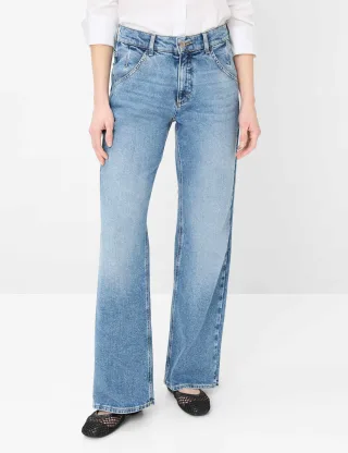 Brax Damen Palazzohose Style MAINE USED REGULAR BLUE, denim blau, Gr. 36L