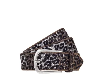 B.BELT - Cat Silver - 35 mm Vollledergürtel anthrazit-silbermetallic - Gr. - 85